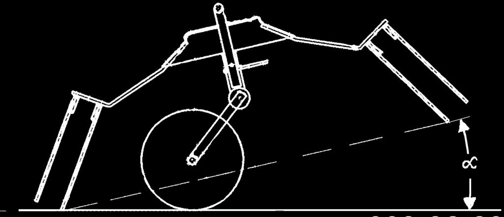 91) Utan stödhjul: - täll in den övre styrarmens längd så att rotorerna lutar framåt och den främre fjäderpinnen har ett avstånd på ca 1-3 cm från en plan asfaltyta.