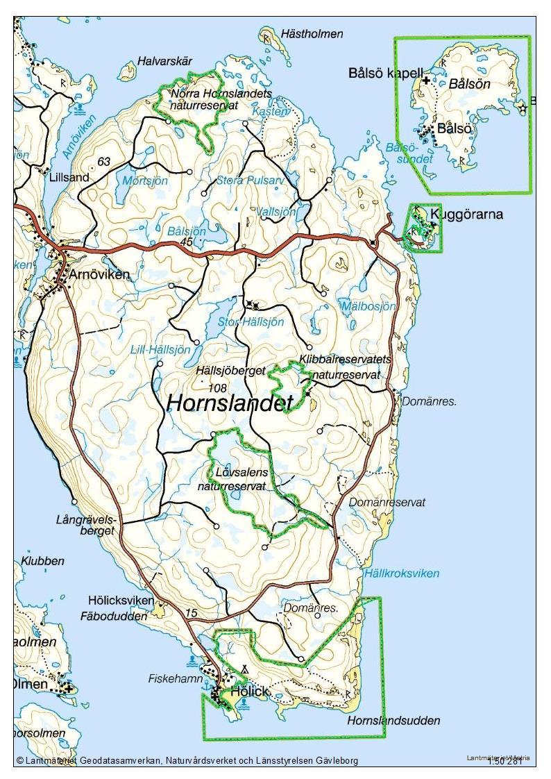 Bilaga 5 Kartan visar Hornslandets område i norra