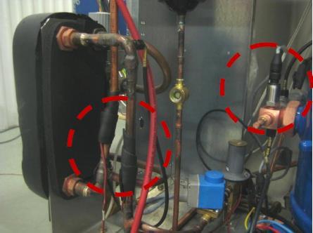Figure 4: the cooling system equipped with ClimaCheck The ClimaCheck system contains different sensors to measure the pressure, temperature and the power input to the compressor.