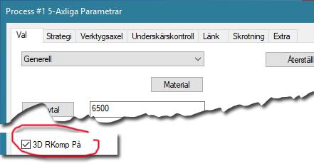 6. Avancerad in/utgångsrörelse: För de riktigt trickiga situationerna där in-/utgångsrörelser kan vålla kollision mot råämne/detalj, kan nu egna rörelser innan och efter operation definieras fritt