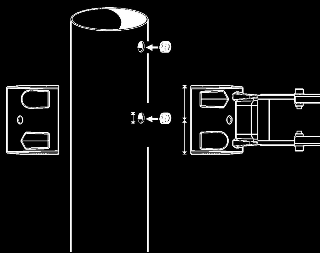 *Indhent oplysninger om armenes placering på standeren i standernes CE-vejledning. *For plassering av armene på stolpen, se CE-instruksjonsarket for stolpene.