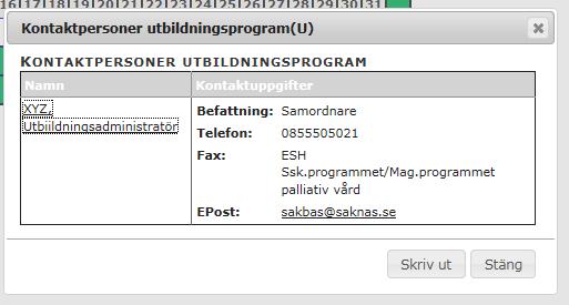 Hur denna information läggs upp beskrivs under momentet Skapa Kontaktperson Kommentar: