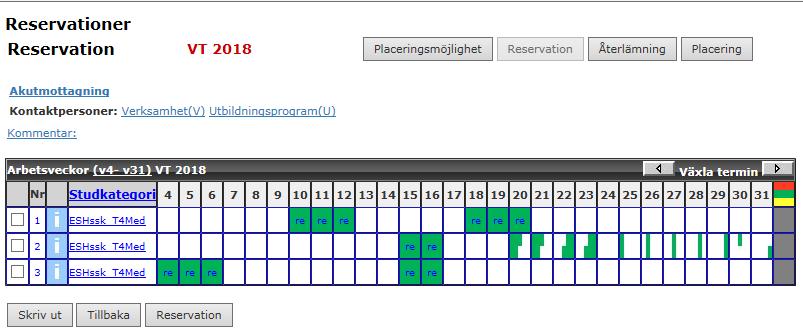 25 När den nya sidan kommer upp så är Reservationer aktivt (knappen ovanför fältet är ljusgrå). Klicka på Placering.