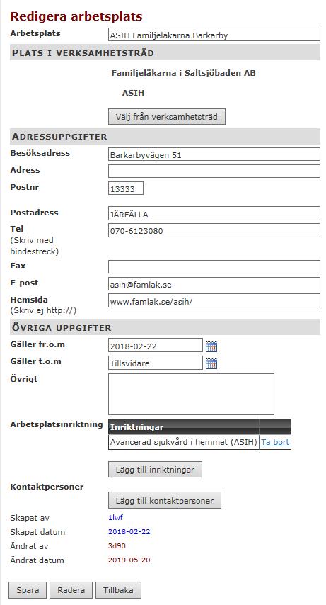 58 Klicka på Lägg till Kontaktperson Fyll i efternamnet på den Kontaktperson som du ska koppla och klicka sedan på sök.
