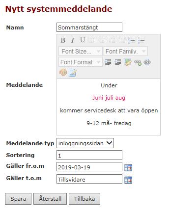 Siffran anger att denna text kommer överst.