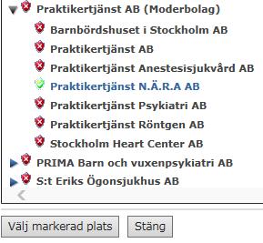 9 Välj mottagarorganisation Observera att här