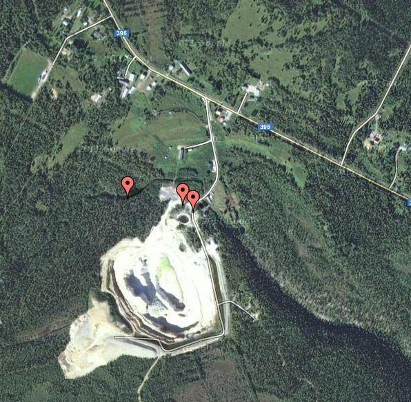 Buller SBU04 Första bebyggelsen infart till dagbrott SBU05 Gamla bensinmacken Recipientkontroll SVA06 SVA08 SVA07 Figur 6