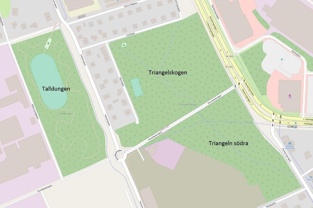 1 BAKGRUND OCH SYFTE Triangelskogen är ett naturområde inom stadsdelen Planteringen i södra Helsingborg. Området delas in i tre delområden; Triangelskogen, Talldungen och Triangeln Södra.