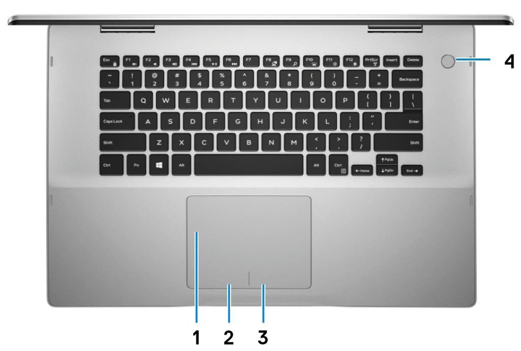 3 USB 3.1-port Gen 1 (Type-C med PowerShare) Anslut kringutrustning såsom en extern lagringsenhet, skrivare, Typ C-dockningsstation eller en extern bildskärm.