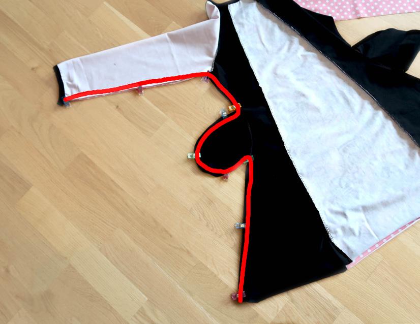 Sy på fickorna För att göra det enkelt att hitta placeringen av fickan