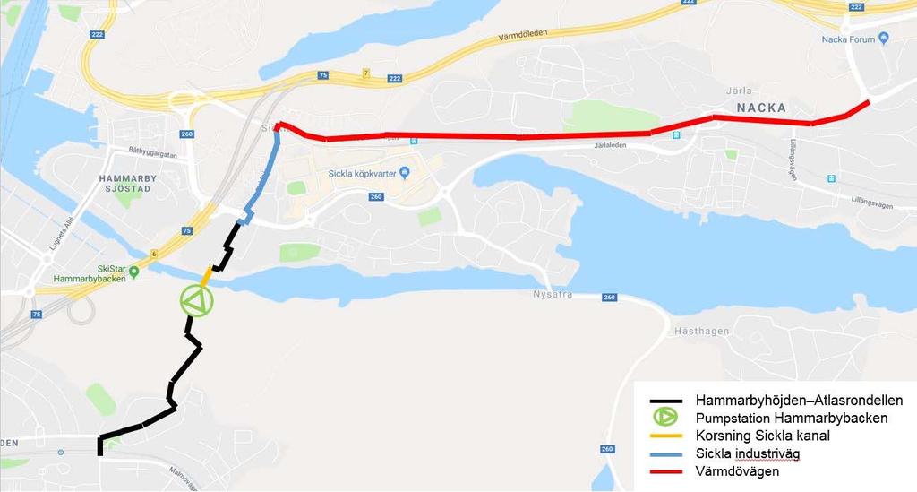 1. Ny fjärrvärmeledning Hammarbyhöjden Atlasrondellen: Våra arbeten startar 1 april 2019 och vi beräknar vara klara i slutet av 2020. 2. Ny pumpstation i Hammarbybacken: Våra arbeten startar i april 2019 och vi beräknar vara klara i slutet av 2020.