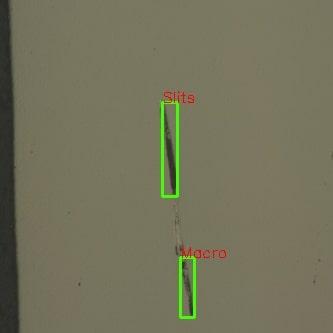 Defect bigger than 25 pixels and length/width ratio of 5 : 1 is recognized as Slits and vice verse. A few detection results are illustrated in figures 5.9 and 5.10. Figure 5.