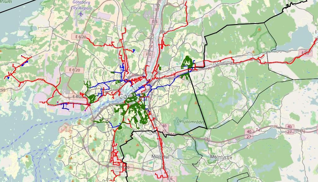 Gasnätet i Göteborg 5 inmatningar från Swedegas 1 inmatning från