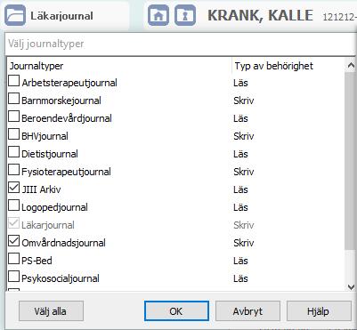 Se andra enheters journaluppgifter via Huset Om journaluppgifter för patienten finns på andra enheter än den användaren är inloggad på är ikonen Visa journaluppgifter från andra enheter (Huset) tänd.