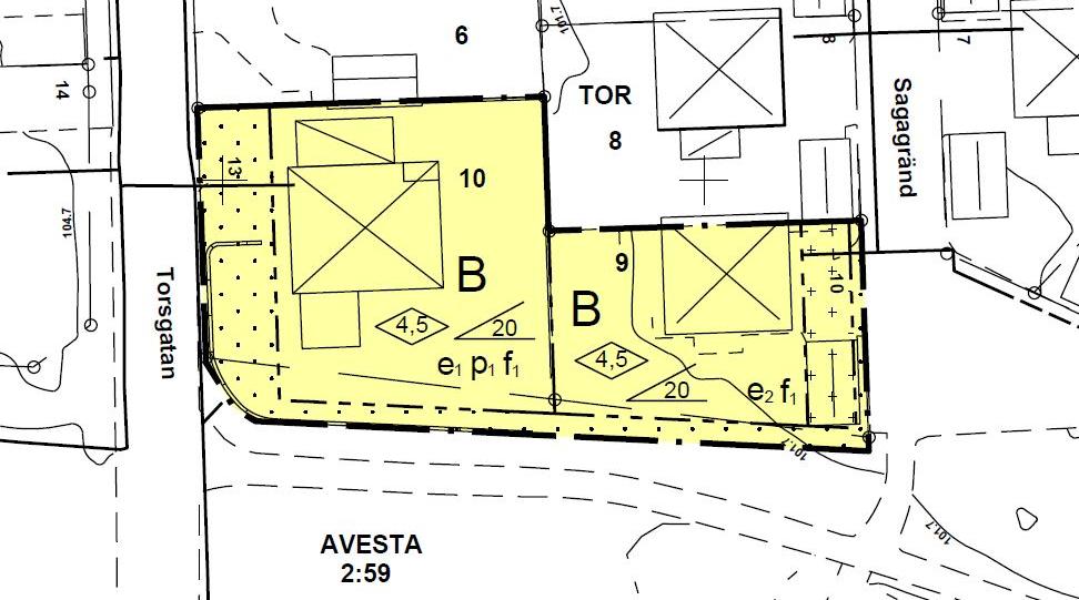 6 (11) Plankartan Tor 10 Planen innebär att fastigheten Tor 10 ökar i storlek då ca 110 kvm ska regleras över till den från kommunens allmänna parkstråk söder om fastigheten.