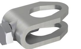 Uppfångare Aluminium-uppfångare Ø 10 mm med långmutter M10, för direkt påskruvning på multiklämma vid T- och korsförbindning längs med linan. Specifikation längd förp. art.