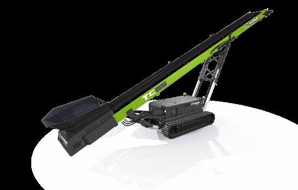 STACKERS STACKERS TC65 ÖR Transportörens längd: 20 m (65' 7") Transportörens bredd: 1 050 mm (42") Transportörens drivning: hydraulisk 800 cm 3 Tömningshöjd vid 24 : 8,7 m