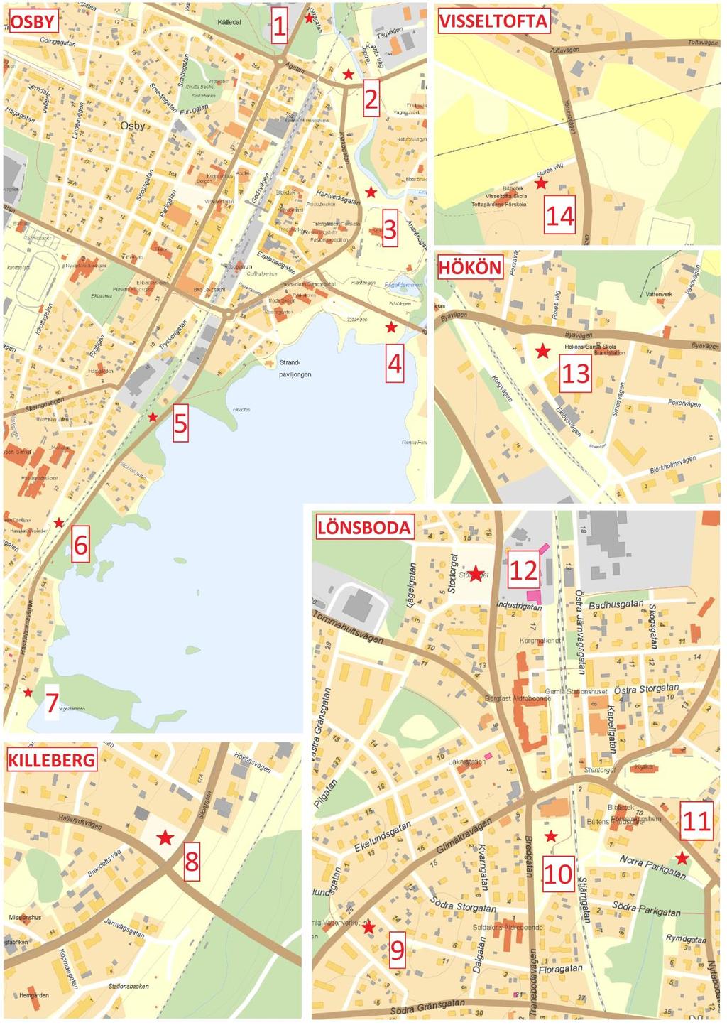 3(3) Bilaga 1 Nedan följer godkända platser för valaffischering i kommunen.