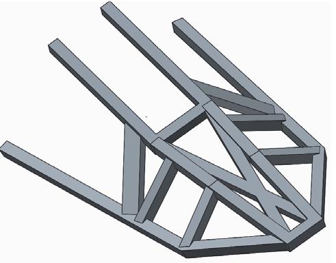 Dimensionering av momentskärmstativ Figur 10: CAD-modell på slutgiltigt stativ 4.3 Ansys Arbetet med att ta fram stativet har inneburit att många olika modeller har testats.