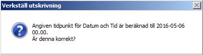 Tryck Nej för att använda samma ordinationsvikt som visas i Ordinationsdialogen. Denna vikt blir då senast registrerade Ordiantionsvikt för patienten.