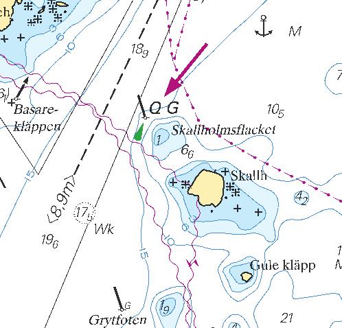 8 Södra Östersjön / Southern Baltic * 7753 Sjökort/Chart: 7413, 821 Sverige. Södra Östersjön. Karlskrona. Skallholmsflacket. Ändrad karaktär på lysprick.
