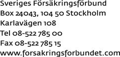 Försäkringsförbundets kvartalsstatistik Nr