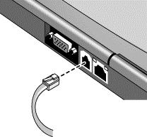 Kom igång med HP Notebook,QVWDOOHUDGDWRUQ Steg 3: Anslut datorn till telenätet Om datorn inte har ett inbyggd modem kan du hoppa över detta steg.