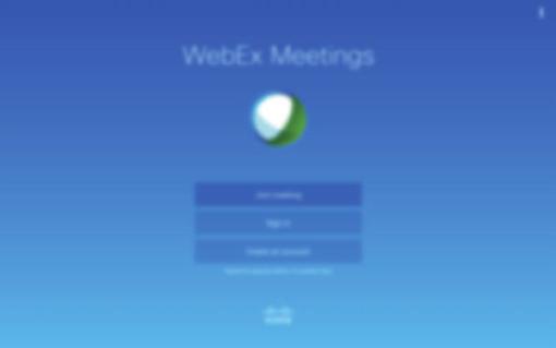 Webb och nätverk Registrera ett konto 1 Tryck lätt på WebEx på programskärmen. 2 Tryck lätt på Create an account på inloggningsskärmen. 3 Webbsidan för att delta i WebEx visas på skärmen.