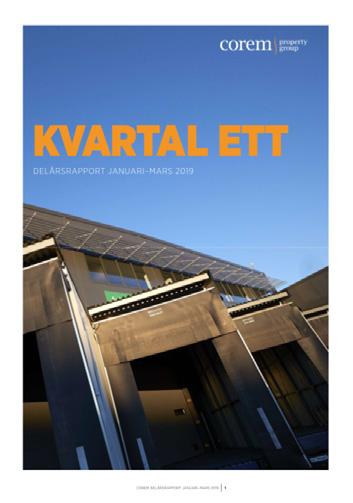 STRATEGISKA FASTIGHETSINVESTERINGAR 1 JANUARI 31 MARS 2019 KLÖVERN Hyresintäkterna ökade med 16 % till 896