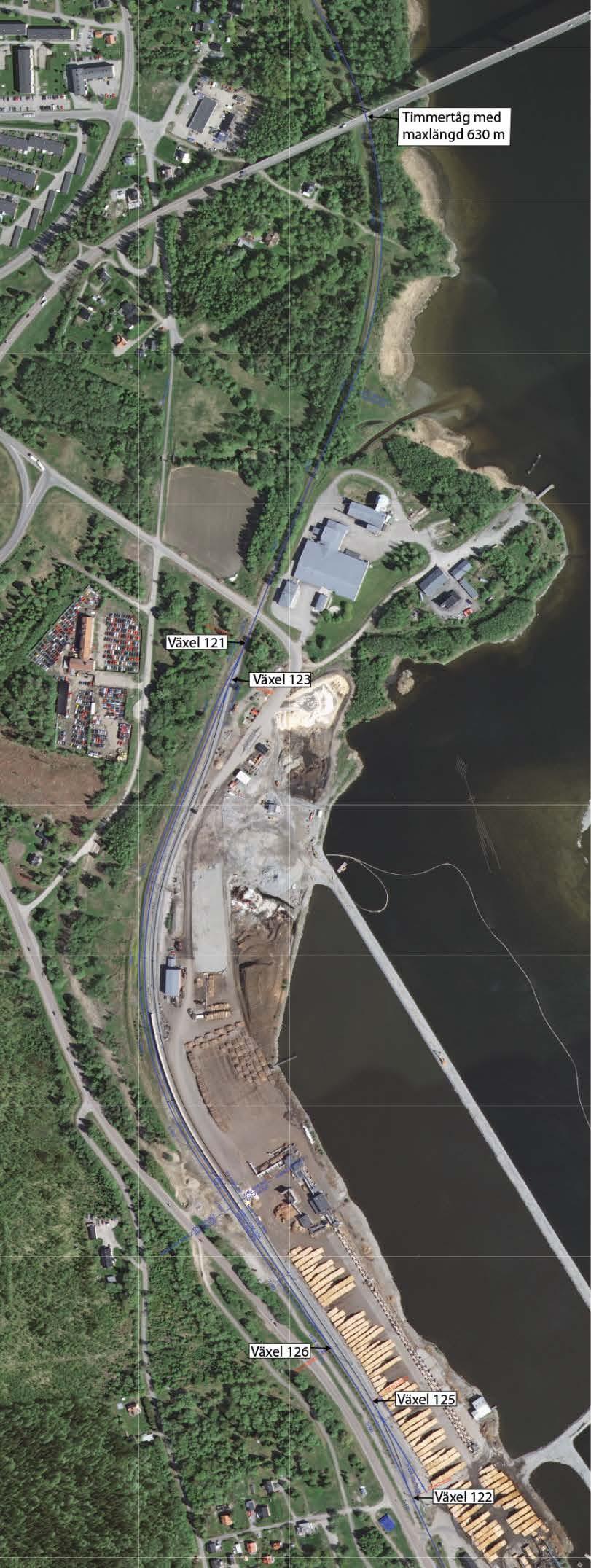2.4 Växlingsrörelser 2.4.1 Timmertåg till Tunadals sågverk Bilden t.h. visar Fillan driftplats samt en dryg tåglängds avstånd norr om driftplatsen.