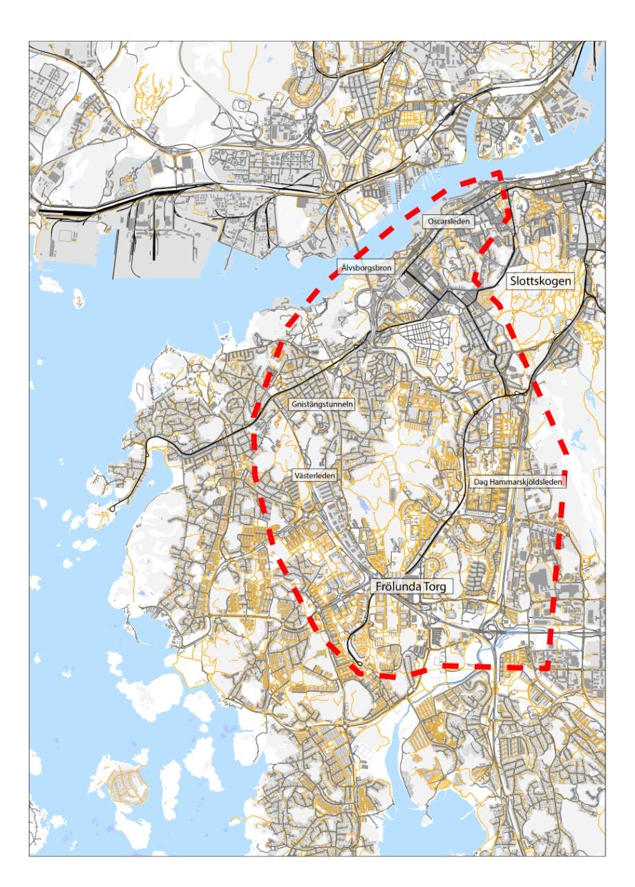 2(5) en redan utbyggda stomme av kollektivtrafiken och dess infrastruktur som en grund till förtätningen av staden.