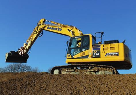 Säkerhet först Optimal arbetsplatssäkerhet Säkerhetsfunktionerna i Komatsu PC210LCi-11 uppfyller alla de