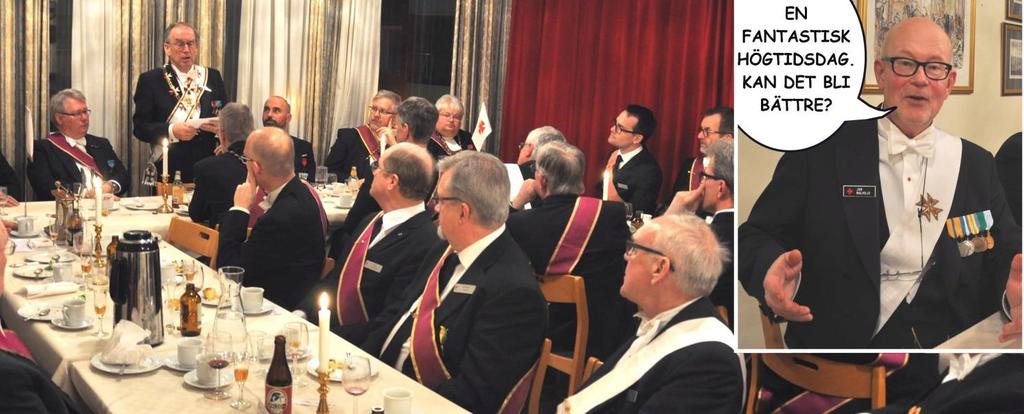 Högtidsdag i Sala den 12 februari Söndagen den 12 februari firade Sala Frimurarebröder sin 133:e högtidsdag i närvaro av bland andra PM i Svea, den högst upplyste R&K