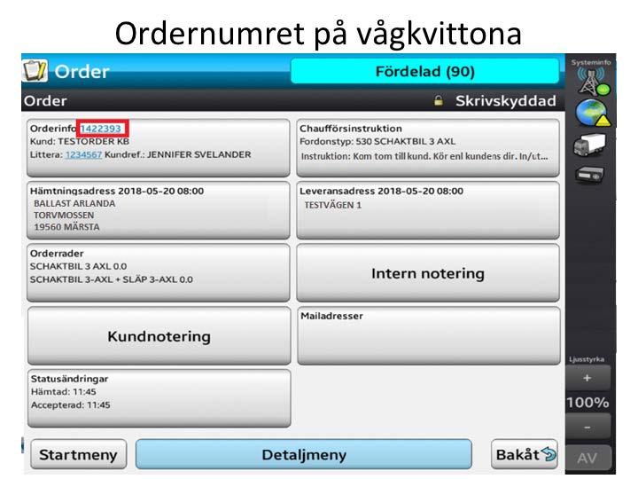 Glöm inte: Skriv ordernumret på dina