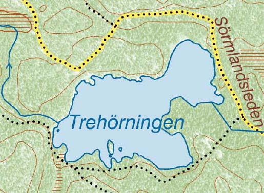 1 2 3 5 4 Figur 41 och 42. Ungefärliga lägen och sträckningar för transekter som inventerades i Trehörningen-Hanveden den 17 augusti 2009.