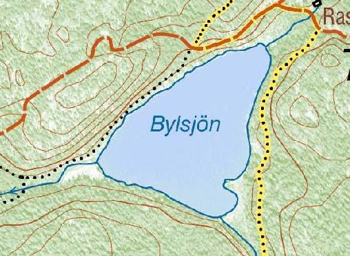 Bylsjön Bylsjön inventerades av Thomas Jansson och Anna Gustafsson den 14 augusti 2009 med tre transekter, se figur 57 samt bilaga 1 och 2.