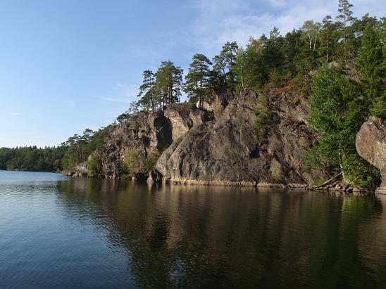 I närheten av inloppet i sjöns västra del luktade det avlopp vid inventeringstillfället, troligen från en närliggande pumpstation (?).