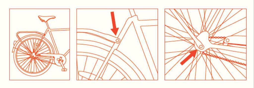 Step 10 Rear Carrier Step 10 Bakpakethållare Fix the rear carrier using the bolts on the bicycle.