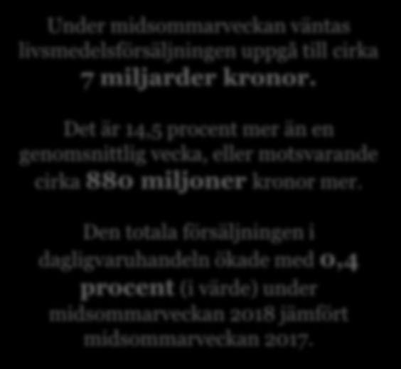 Den totala försäljningen i dagligvaruhandeln ökade med 0,4 procent (i värde) under