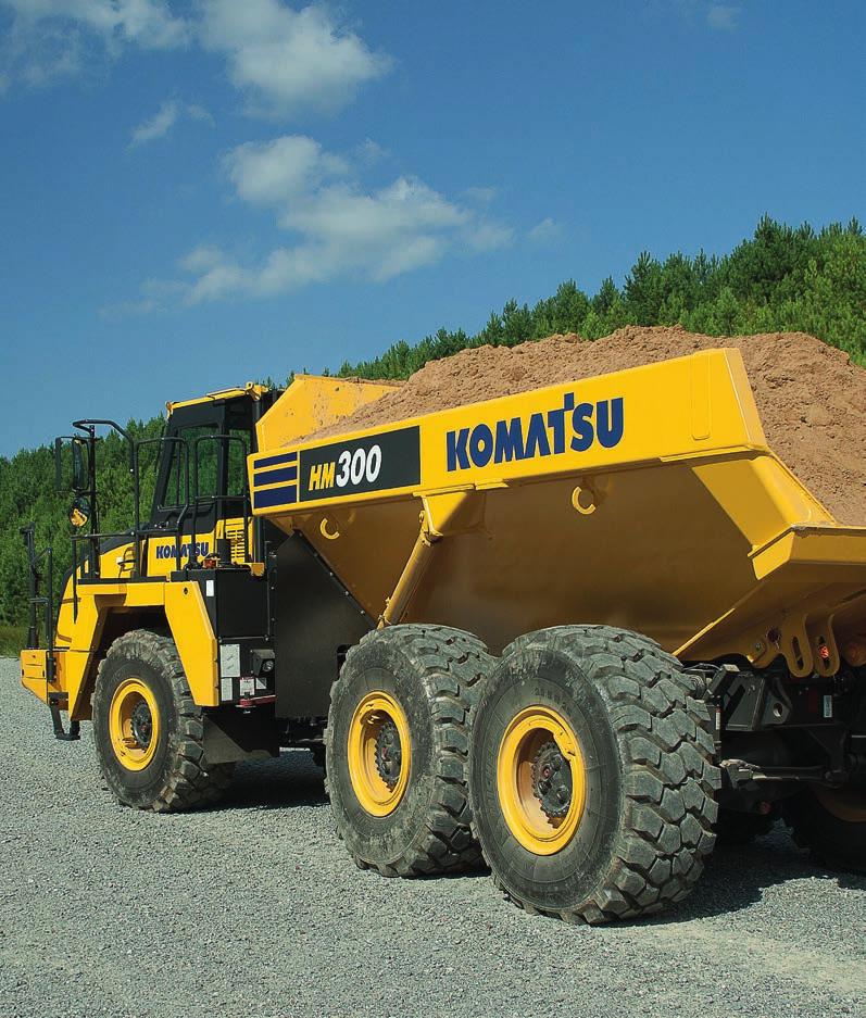 HM300-5 Tålig och tillförlitlig Marknadsledande Komatsu-design HM300-5 är byggd av Komatsu-tillverkade komponenter som dag ut och dag in bevisar hur tåliga de är.
