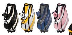Integrated stand design prevents legs from crossing. External tee holders.