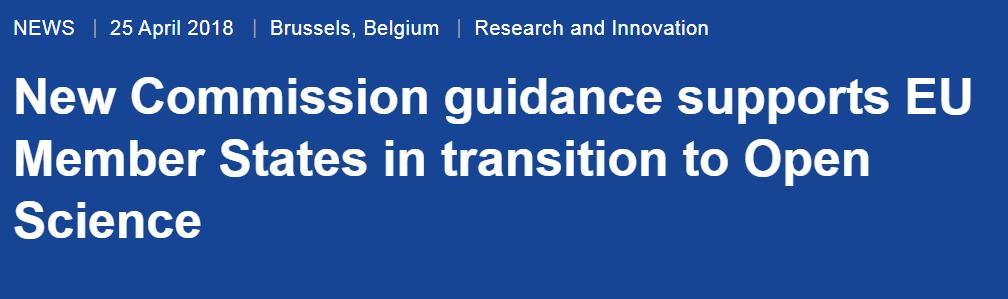 Öppen vetenskap definieras av Europakommissionen som: the transformation, opening up and democratization of science and research