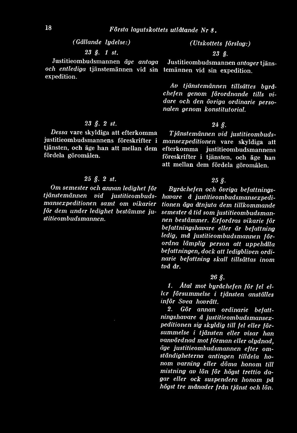 Dessa vare skyldiga att efterkomma justitieombudsmannens föreskrifter i tjänsten, och åge han att mellan dem fördela göromålen. 24.
