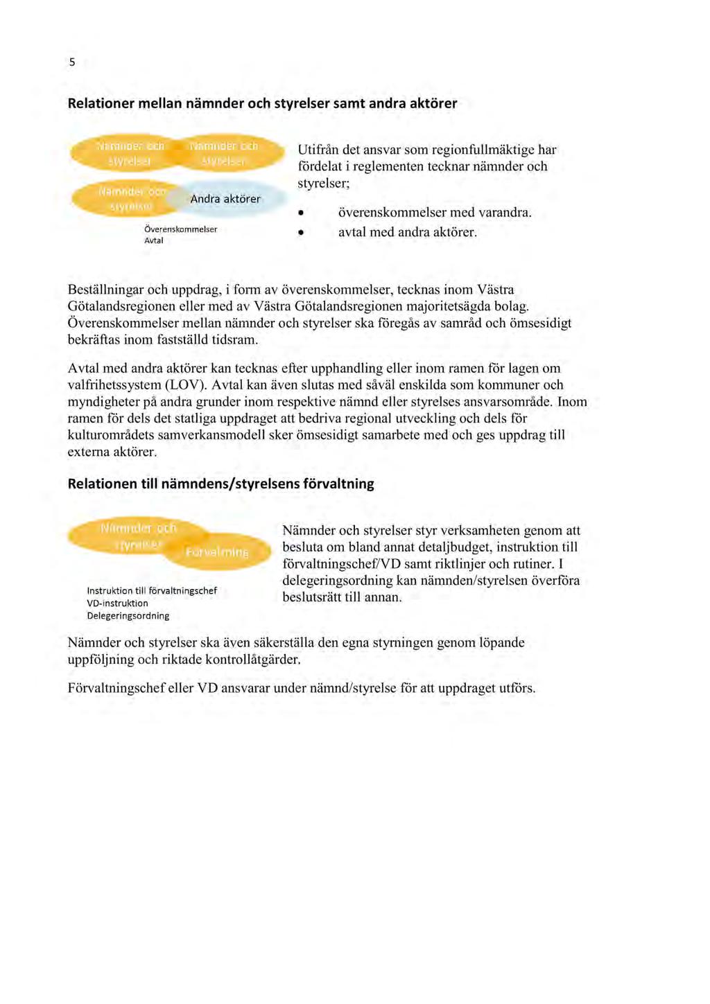 59 Policy för styrning i Västra Götalandsregionen - RS 2017-00110-38 Policy för styrning i Västra Götalandsregionen : 170531 Policy för styrning 5 Relationermellan nämnder och styrelsersamt andra