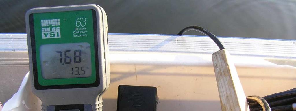 Bilaga 1 YSI-mätningar Tag ut elektroden ur burken med buffertvätska (det kan ta ett tag innan elektroden hinner stabilisera sig efter att ha varit i lösningen, ha