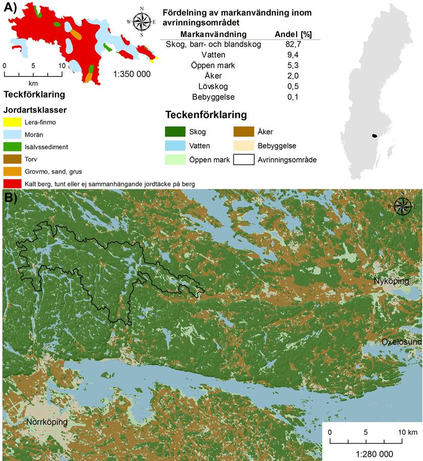 3 Bakgrund 3.1 Området Avrinningsområdet är ett delavrinningsområde till Kilaåns avrinningsområde och ligger ca 2,5 mil norr om Norrköping och 4 mil väster om Nyköping.