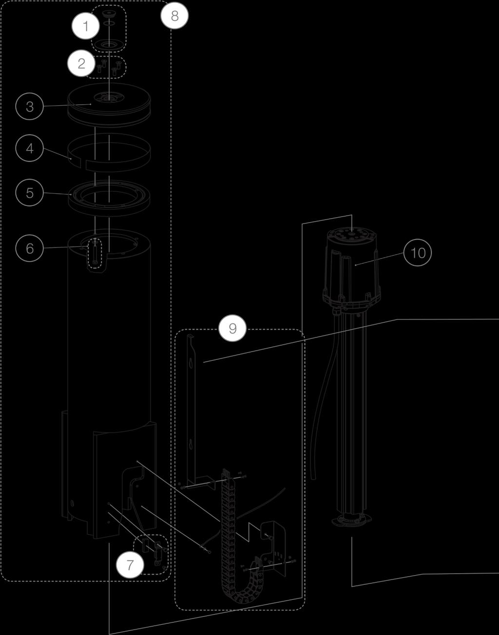 6.1 G6 elektromekanisk (visar modell Cylinder) G6 Elektromekaniska 6 G6 ELEKTROMEKANISKA 6.