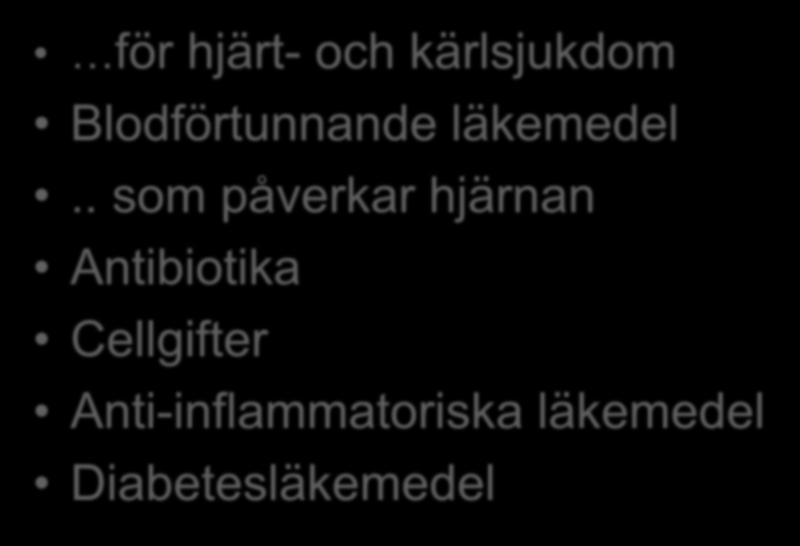 Läkemedel som orsakar sjukhusinläggning för hjärt- och kärlsjukdom Blodförtunnande läkemedel.