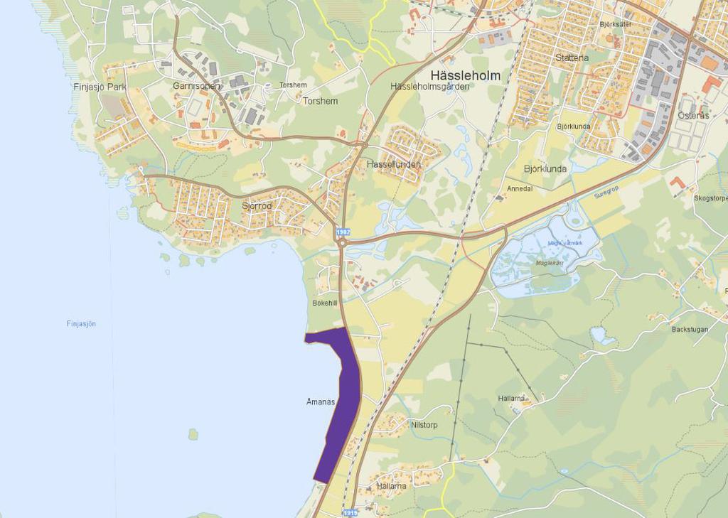 Plandata Karta Planområdet är belagt öster om Finjasjön och strax söder om Hässleholms stad.