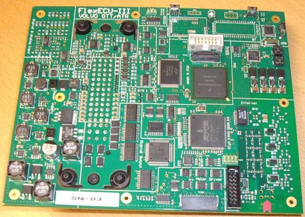 Verifiering av ECU funktionalitet Prototyp-ECU:n användes som testbänk för test av signalintegritet (signalen kvalitet hur denna påverkas av kontakter och kablar) och EMC (elektromagnetisk